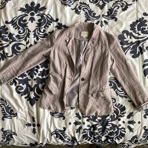 Ann Taylor LOFT grey linen jacket
